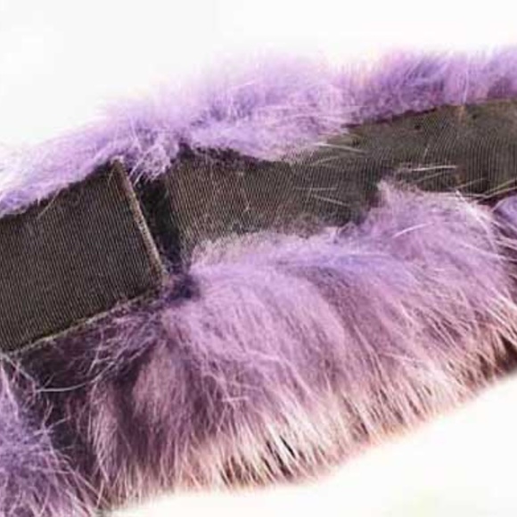 FOX FUR HEAD BAND, TAG ON NEW, PURPLE, ADJUSTABLE SIZE, GENUINE FOX SOFT AND - Picture 3 of 4